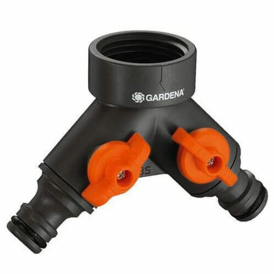 Garden Tools Gardena | Gardena Original Small Dual Output Hose Pipe Threaded Tap Connector Latest