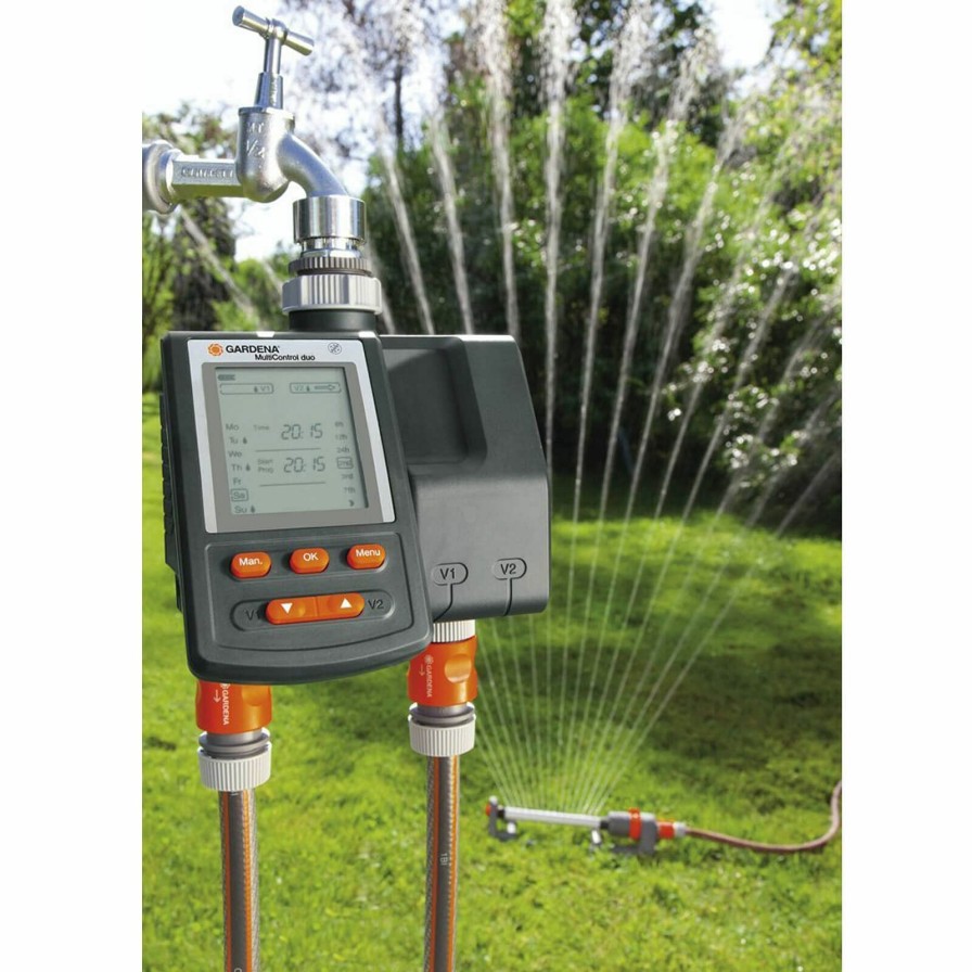 Garden Tools Gardena | Gardena Multicontrol Duo Plus Dual Output Digital Garden Water Timer Official