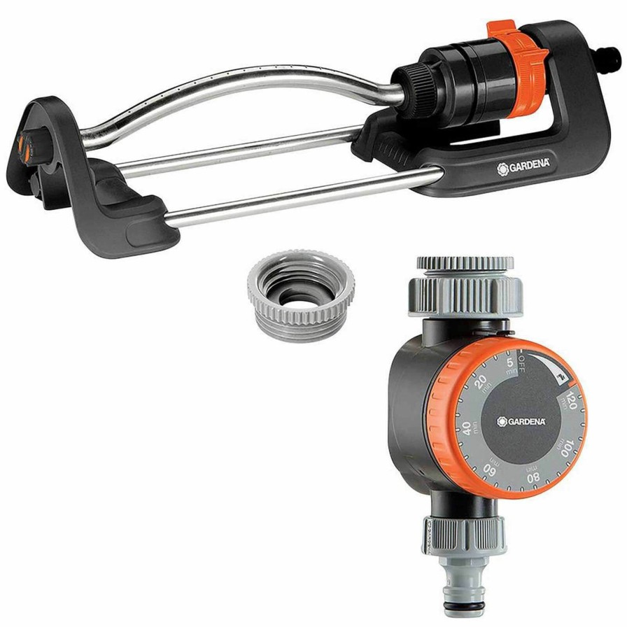 Garden Tools Gardena | Gardena Aqua S Oscillating Garden Sprinkler And Water Timer Set New Arrivals