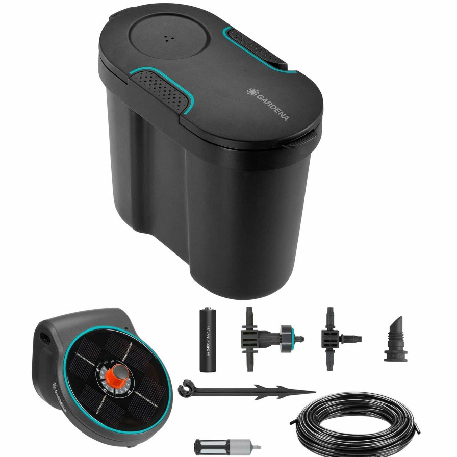 Garden Tools Gardena | Gardena Aquabloom Solar Water Irrigation And Storage Set Limit Offer